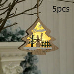 Light-Up Wooden Christmas Ornaments – Single or 5-Piece Set. - GOT THIS 4 YOU