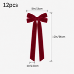Burgundy Velvet Christmas Bows set of 12 - GOT THIS 4 YOU