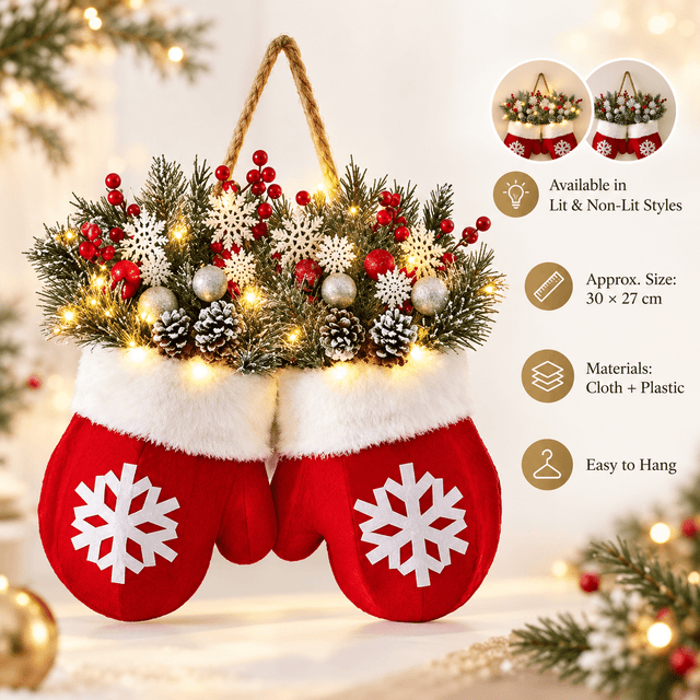 Christmas Mitten Door Wreath - GOT THIS 4 YOU