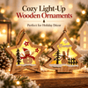 Light-Up Wooden Christmas Ornaments – Single or 5-Piece Set. - GOT THIS 4 YOU