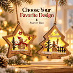 Light-Up Wooden Christmas Ornaments – Single or 5-Piece Set. - GOT THIS 4 YOU